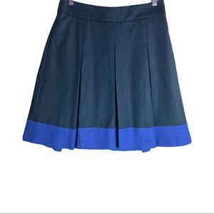 Banana Republic Navy Blue Stretch Pleated Skirt